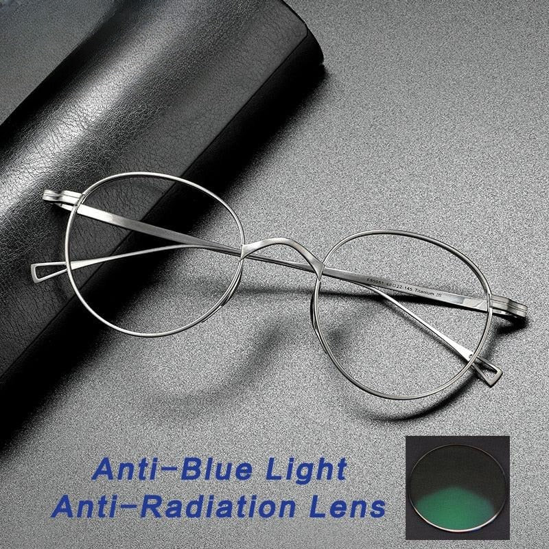 Unisex Round Full Rim Titanium Prescription Glasses Gxyj485 — view 9 | Rx Spectacle