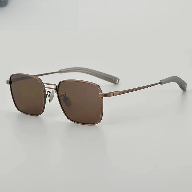 Unisex Square Full Rim Titanium Double Bridge Prescription Glasses 408827 — view 3 | Rx Spectacle