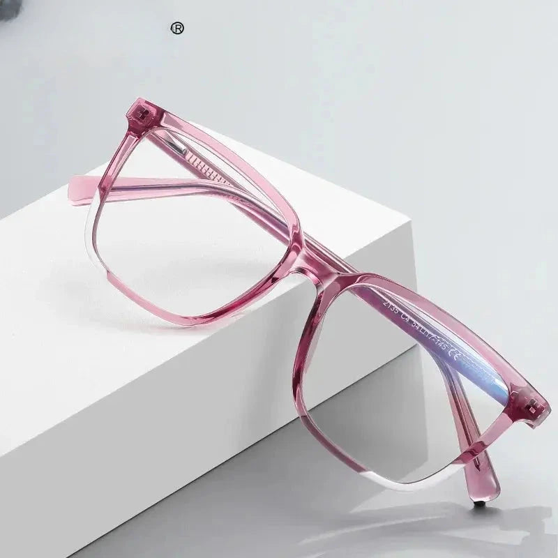 Women's Square Full Rim Plastic Reading Glasses Pfd2135 — view 1 | Rx Spectacle