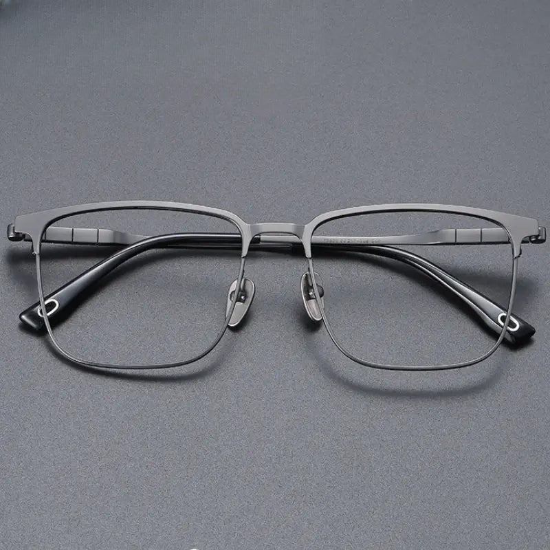 Men's Square Full Rim Titanium Prescription Glasses 670809 — view 1 | Rx Spectacle