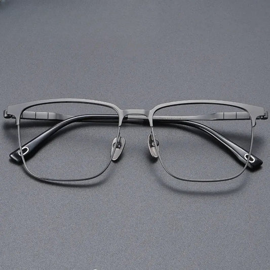 Men's Square Full Rim Titanium Prescription Glasses 670809 — view 1 | Rx Spectacle