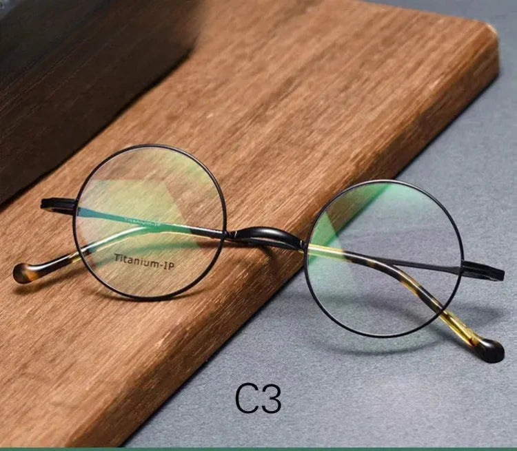 Women's Round Full Rim Titanium Prescription Glasses 520132 — view 3 | Rx Spectacle