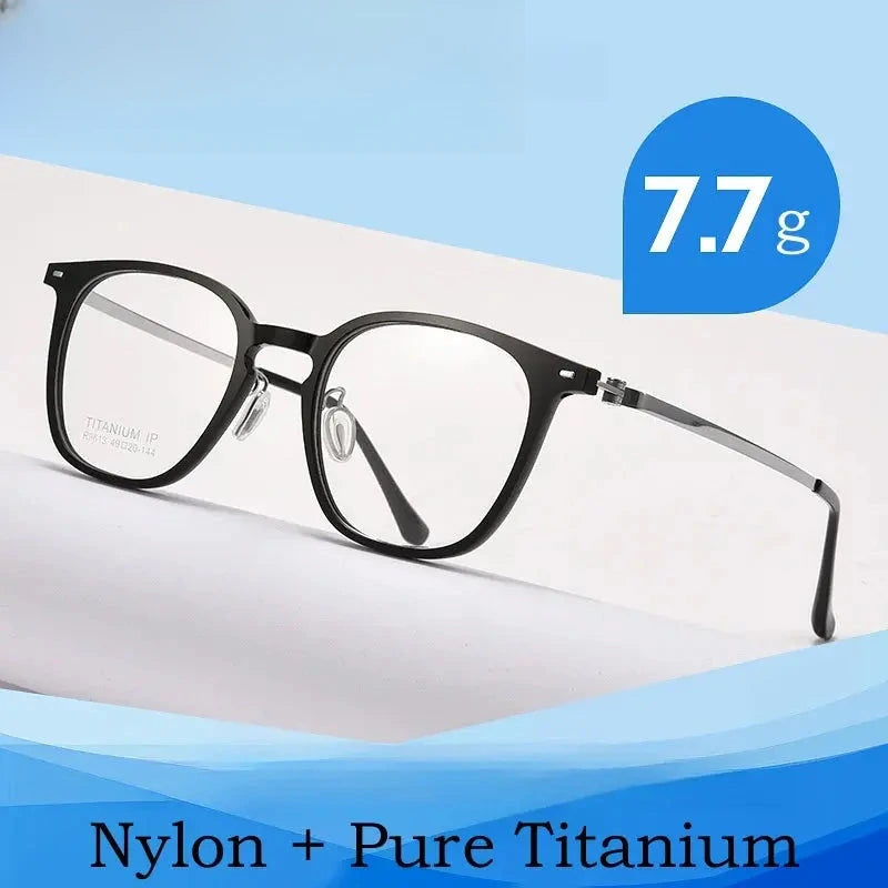 Unisex Square Full Rim Titanium Prescription Glasses Y9613 — view 1 | Rx Spectacle