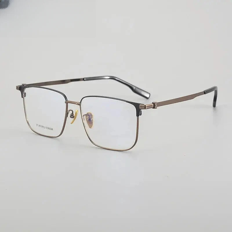 Men's Square Full Rim Titanium Prescription Glasses 966024 — view 3 | Rx Spectacle