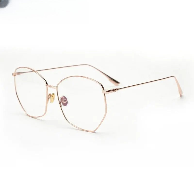 Women's Irregular Full Rim Titanium Prescription Glasses 8302 — view 3 | Rx Spectacle