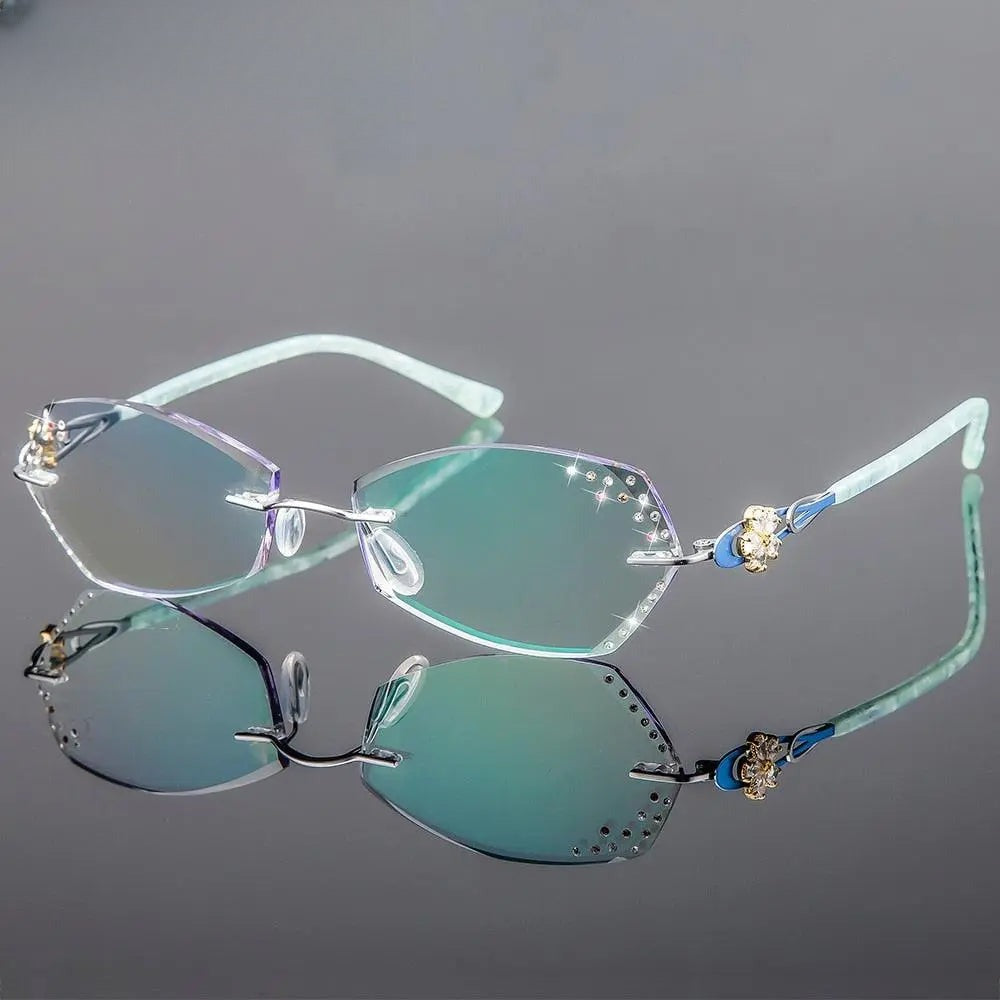 Women's Square Rimless Titanium Prescription Glasses 2889 — view 1 | Rx Spectacle