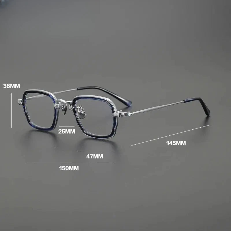 Unisex Square Full Rim Titanium Oversized Prescription Glasses Gxy1556 — view 2 | Rx Spectacle