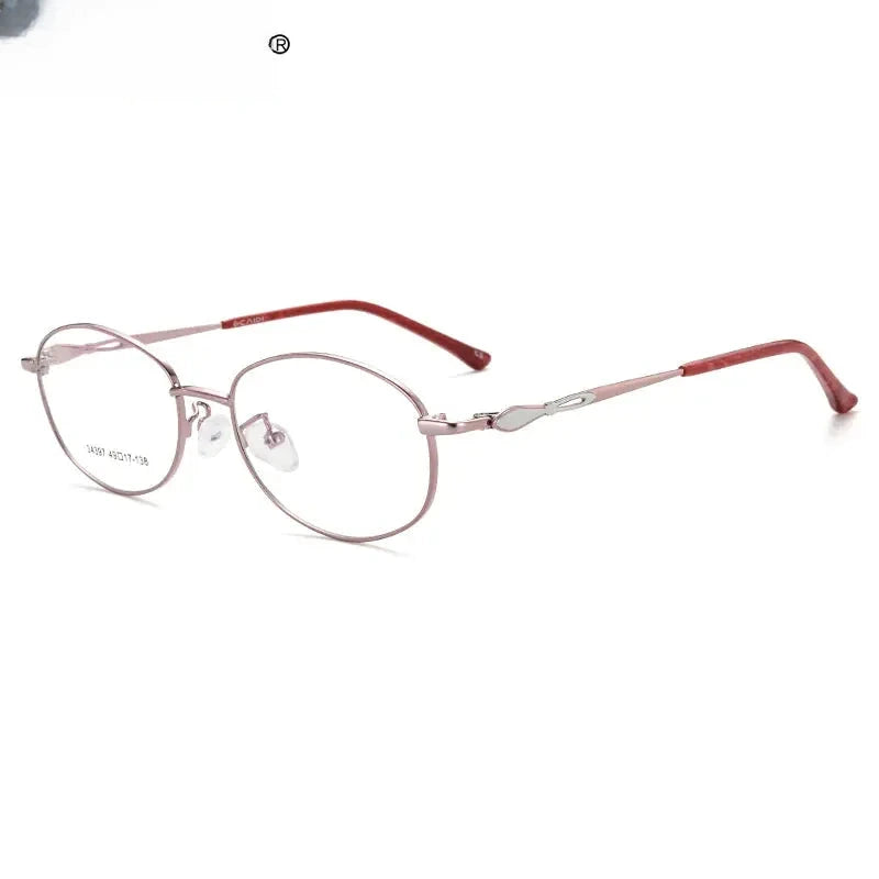 Women's Oval Full Rim Alloy Reading Glasses 34397 — view 1 | Rx Spectacle
