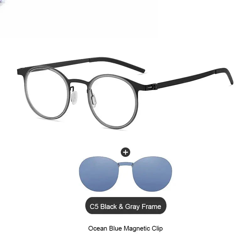 Women's Round Full Rim TR90 Clip-On Prescription Glasses 79064 — view 4 | Rx Spectacle