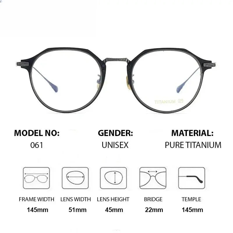 Unisex Polygon Full Rim Titanium Prescription Glasses 871061 — view 2 | Rx Spectacle