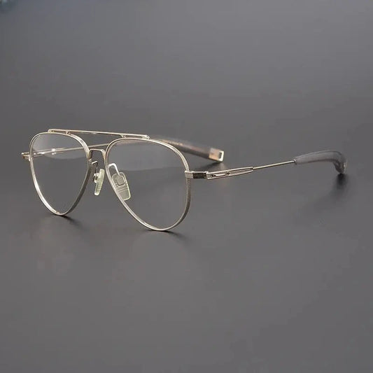 Men's Oval Full Rim Titanium Double Bridge Prescription Glasses 101776 — view 1 | Rx Spectacle