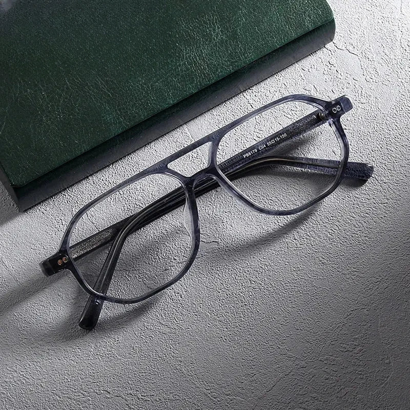 Unisex Round Full Rim Acetate Prescription Glasses 1232 — view 2 | Rx Spectacle