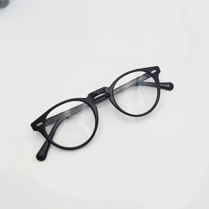 Unisex Round Full Rim Acetate Prescription Glasses 1005 — view 6 | Rx Spectacle