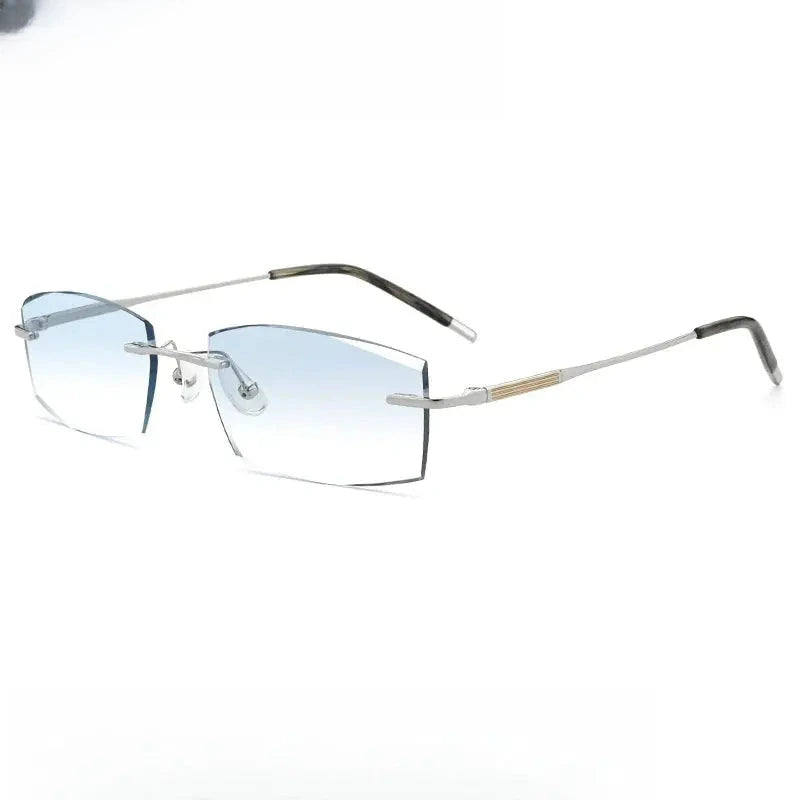 Men's Square Rimless Titanium Prescription Glasses 369012 — view 4 | Rx Spectacle