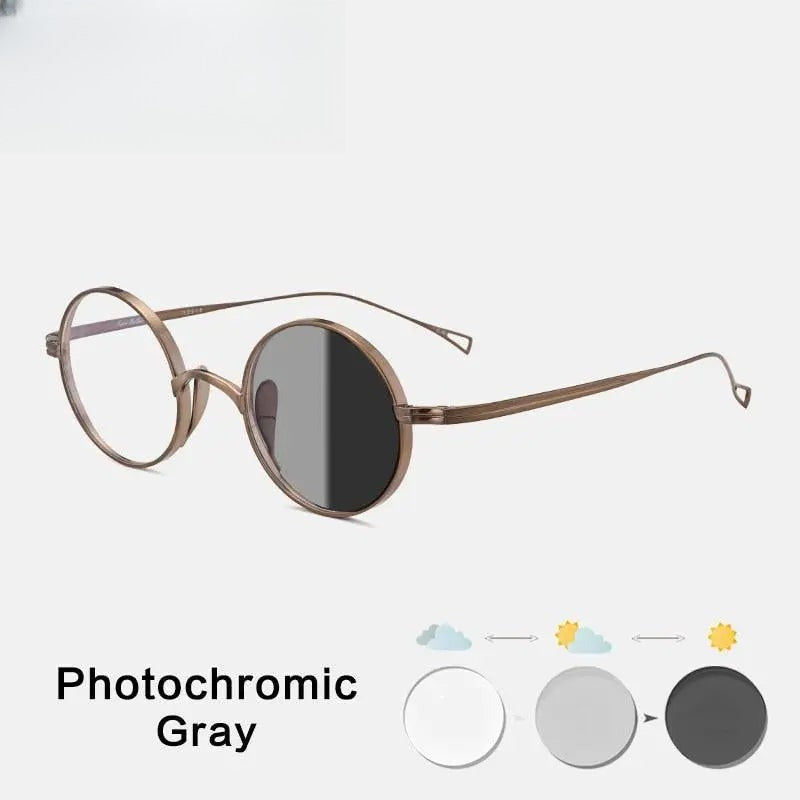 Unisex Round Full Rim Titanium Prescription Glasses Gxyj02 — view 17 | Rx Spectacle