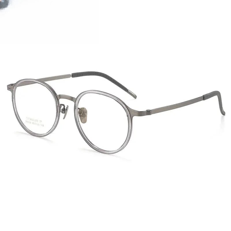 Unisex Oval Full Rim Titanium Prescription Glasses 226006 — view 5 | Rx Spectacle