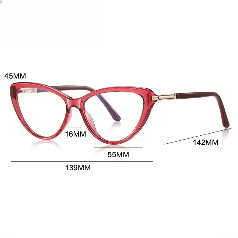 Women's Cat Eye Full Rim Titanium Reading Glasses G2232 — view 2 | Rx Spectacle
