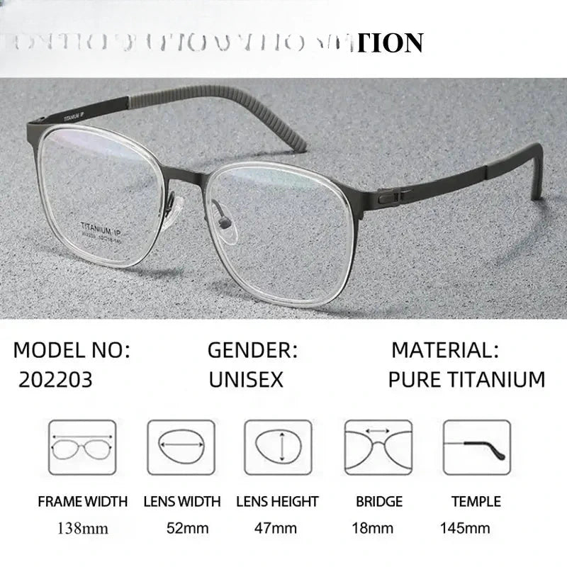 Unisex Round Full Rim Titanium Prescription Glasses 202203 — view 2 | Rx Spectacle