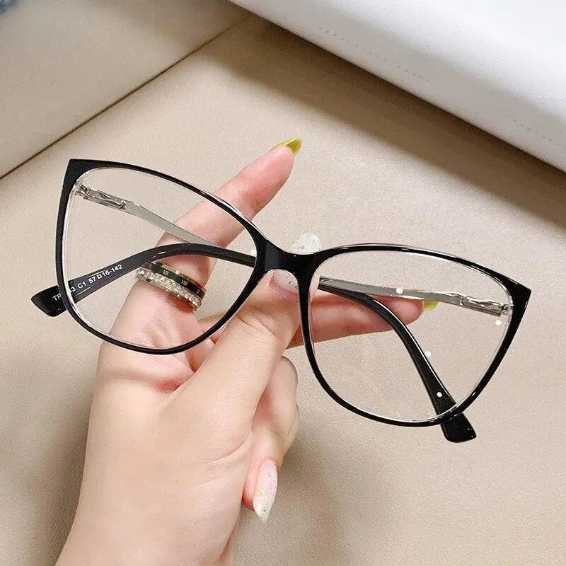 Women's Cat Eye Full Rim Titanium Prescription Glasses 7843 — view 9 | Rx Spectacle