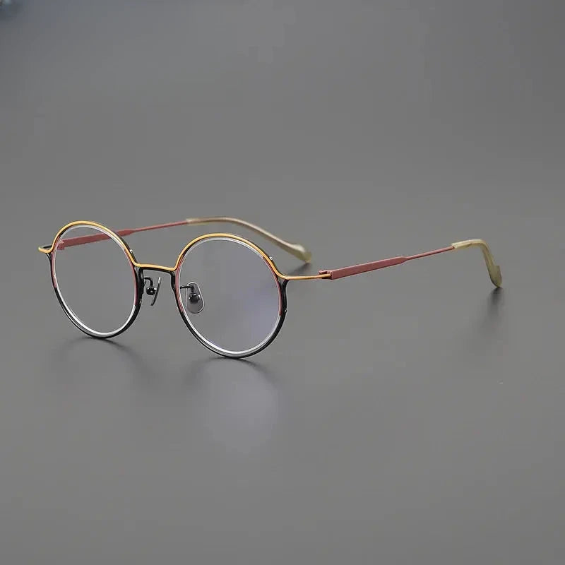 Unisex Round Full Rim Titanium Prescription Glasses Gxyj1561 — view 3 | Rx Spectacle