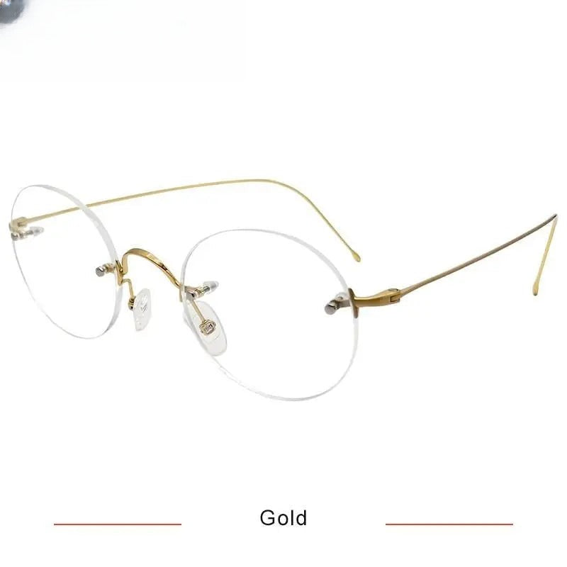 Women's Round Rimless Titanium Prescription Glasses Kr8635 — view 6 | Rx Spectacle