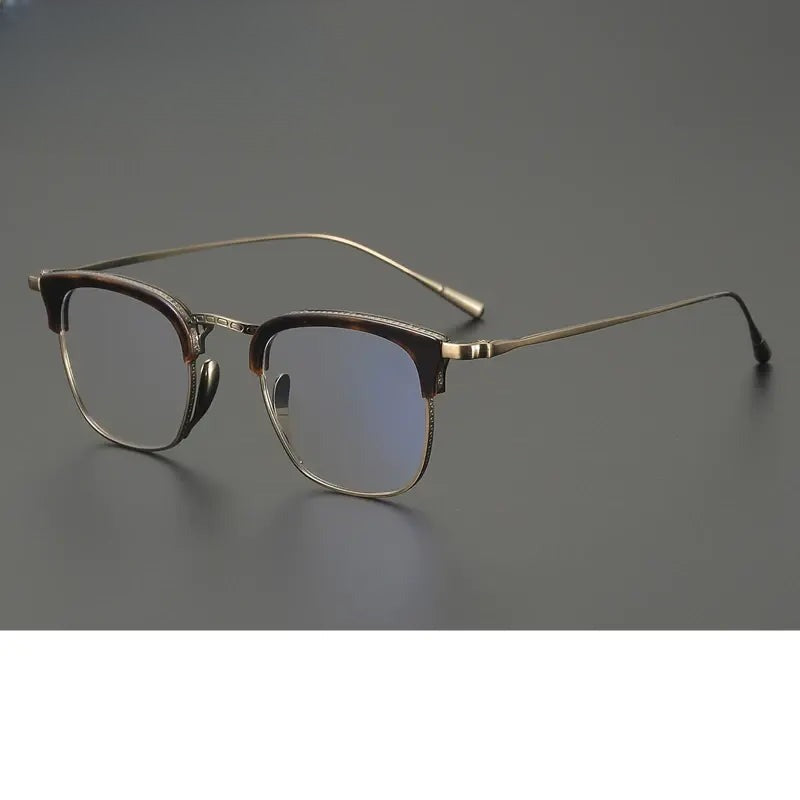 Men's Square Full Rim Titanium Prescription Glasses 611126 — view 1 | Rx Spectacle