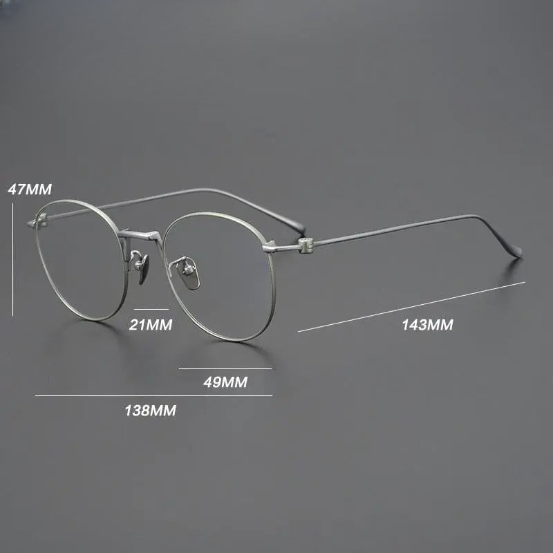 Unisex Round Full Rim Titanium Prescription Glasses Gxyj917 — view 8 | Rx Spectacle