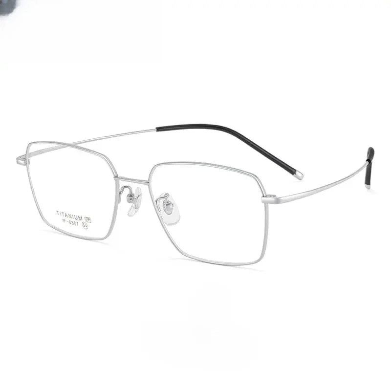Unisex Polygon Full Rim Titanium Prescription Glasses 406307 — view 6 | Rx Spectacle