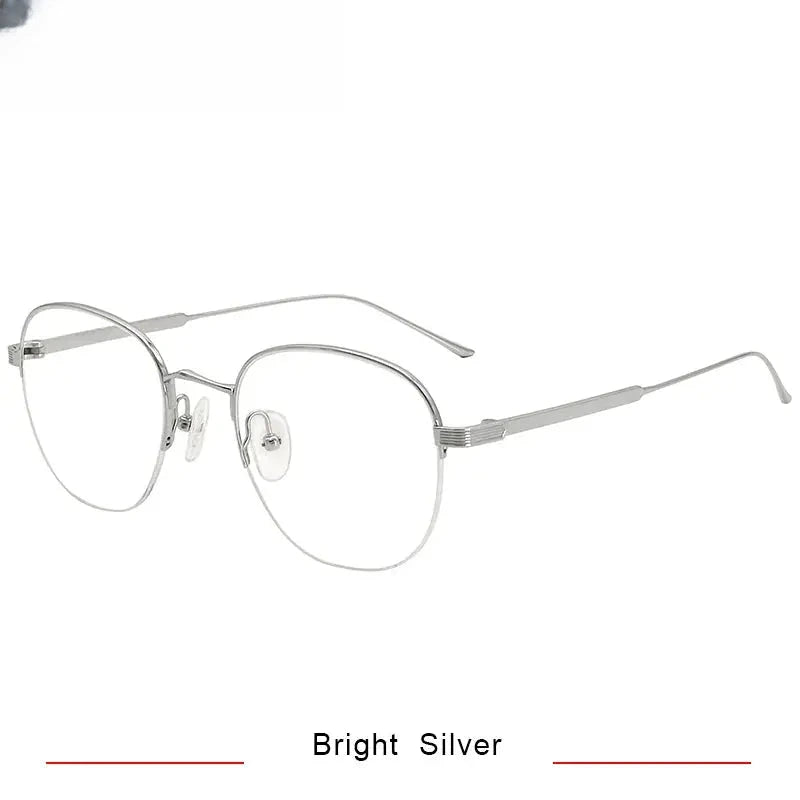 Women's Oval Semi-Rimless Titanium Prescription Glasses 700164 — view 3 | Rx Spectacle