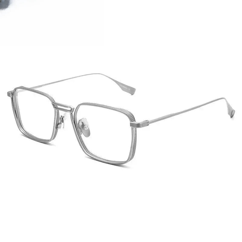 Men's Square Full Rim Titanium Double Bridge Prescription Glasses 276125 — view 3 | Rx Spectacle