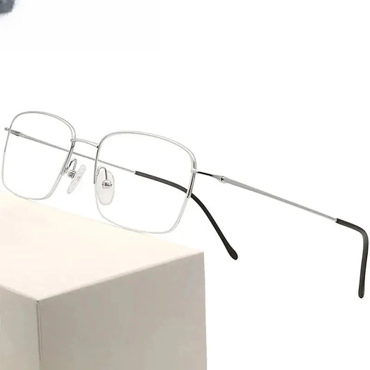 Men's Square Semi-Rimless Titanium Prescription Glasses 16049 — view 1 | Rx Spectacle
