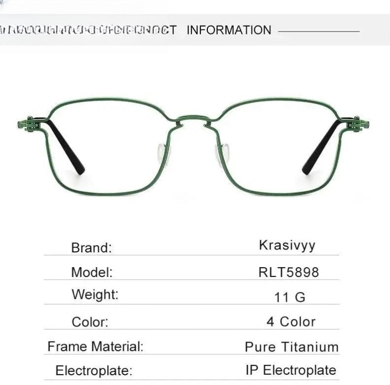 Men's Square Full Rim Titanium Prescription Glasses Rlt5898 — view 10 | Rx Spectacle