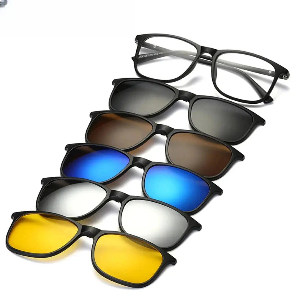 Unisex Square Full Rim TR90 Clip-On Prescription Glasses 2263/64 — view 2 | Rx Spectacle