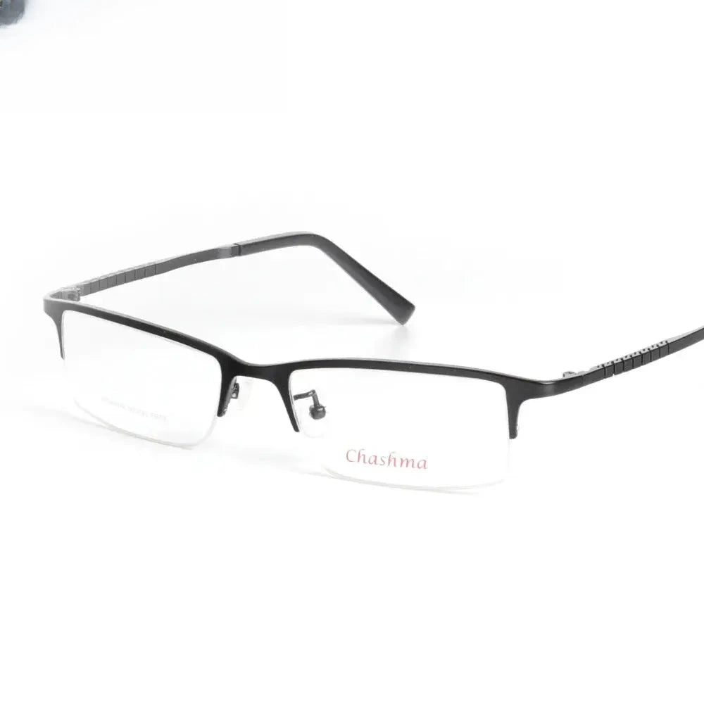 Men's Square Semi-Rimless Titanium Prescription Glasses 700056 — view 1 | Rx Spectacle