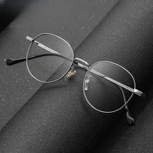 Women's Oval Full Rim Titanium Prescription Glasses 39337 — view 1 | Rx Spectacle