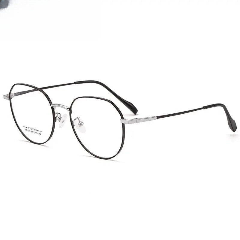 Unisex Round Full Rim Stainless Steel Prescription Glasses Ac016 — view 4 | Rx Spectacle