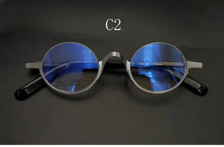 Unisex Oval Semi-Rimless Titanium Prescription Glasses 13838 — view 4 | Rx Spectacle