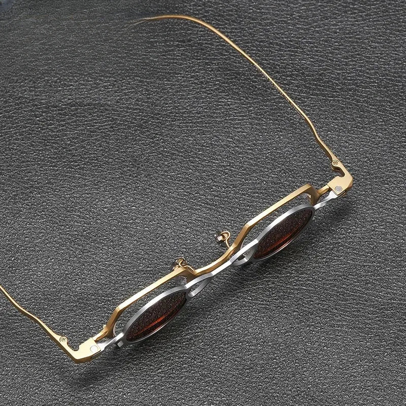 Unisex Square Full Rim Titanium Clip-On Prescription Glasses 1510 — view 4 | Rx Spectacle