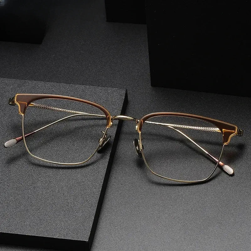 Women's Square Full Rim Titanium Prescription Glasses 380896 — view 1 | Rx Spectacle