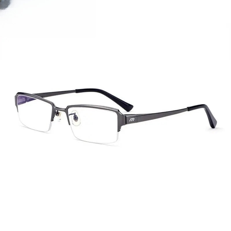 Men's Square Semi-Rimless Titanium Prescription Glasses 119 — view 5 | Rx Spectacle