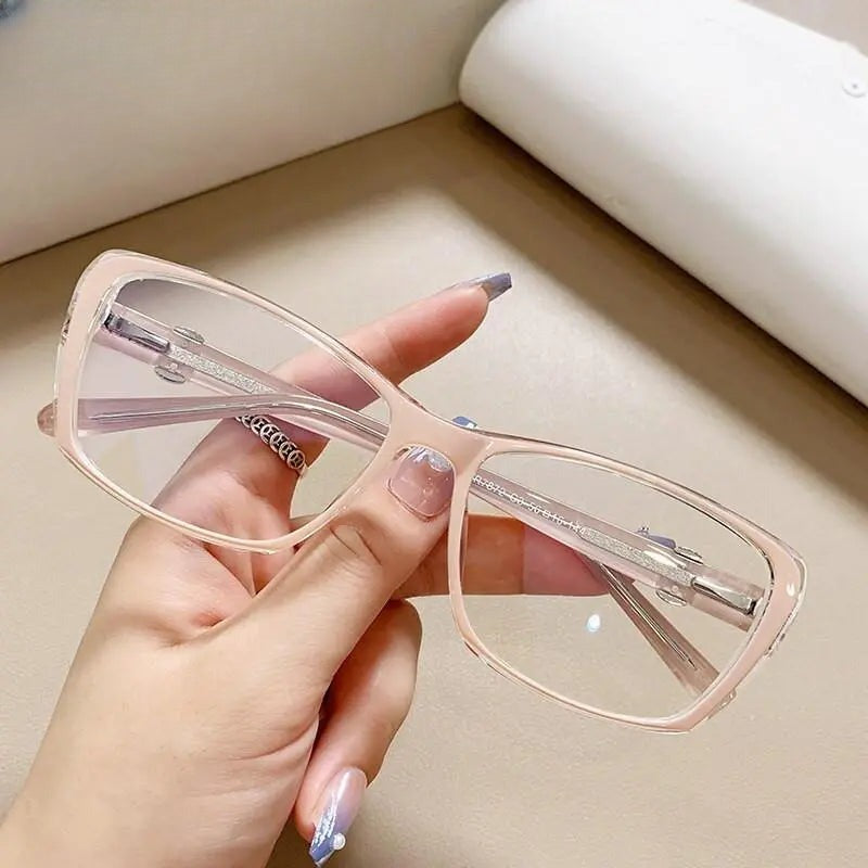 Women's Square Full Rim Titanium Prescription Glasses 7872 — view 7 | Rx Spectacle