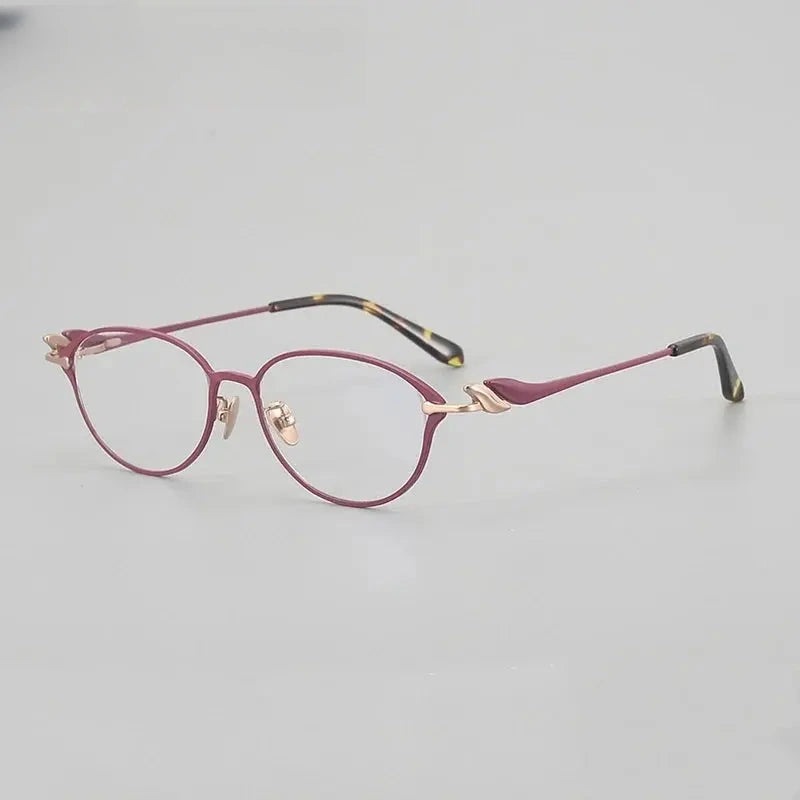 Women's Oval Full Rim Titanium Prescription Glasses 361002 — view 4 | Rx Spectacle
