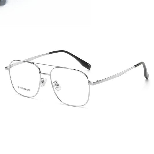 Unisex Square Full Rim Titanium Double Bridge Prescription Glasses 985142 — view 1 | Rx Spectacle