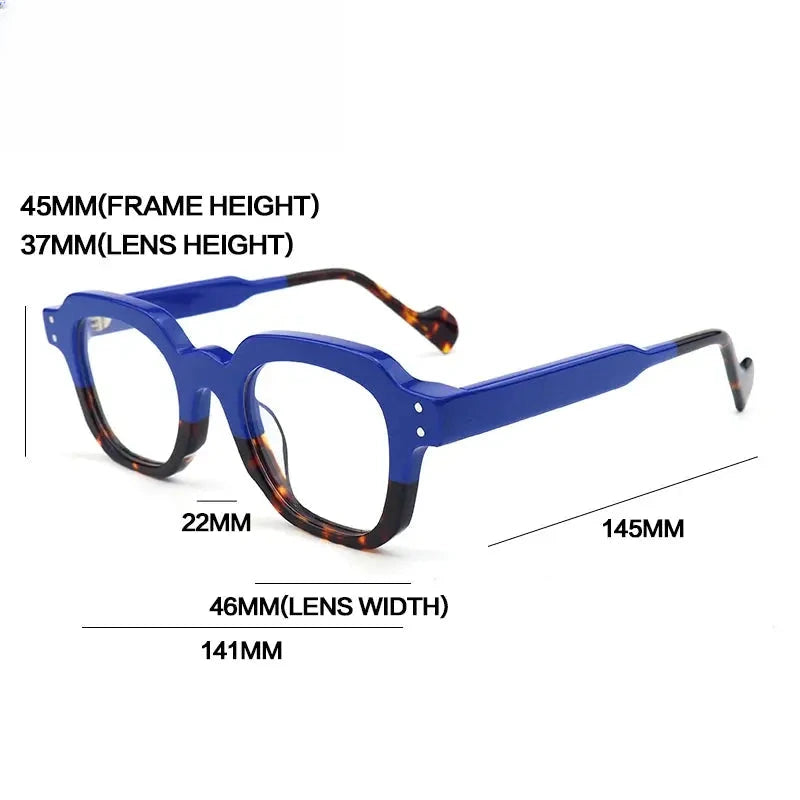 Unisex Square Full Rim Acetate Flat Top Reading Glasses G2394 — view 2 | Rx Spectacle