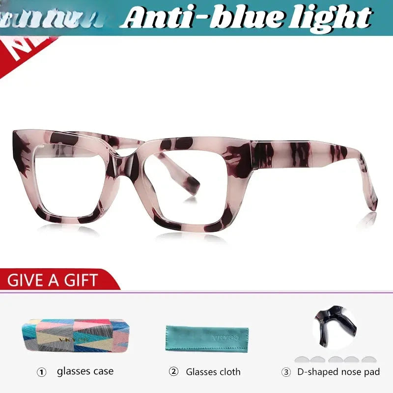 Women's Square Full Rim Titanium Reading Glasses 138001 — view 3 | Rx Spectacle