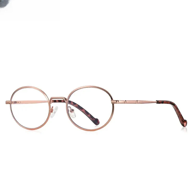 Women's Round Full Rim Stainless Steel Reading Glasses 3058 — view 9 | Rx Spectacle