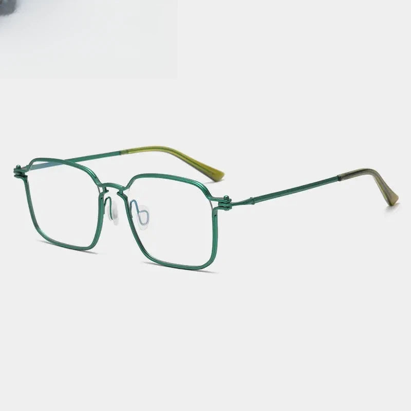Unisex Square Full Rim Titanium Oversized Prescription Glasses 725870 — view 4 | Rx Spectacle