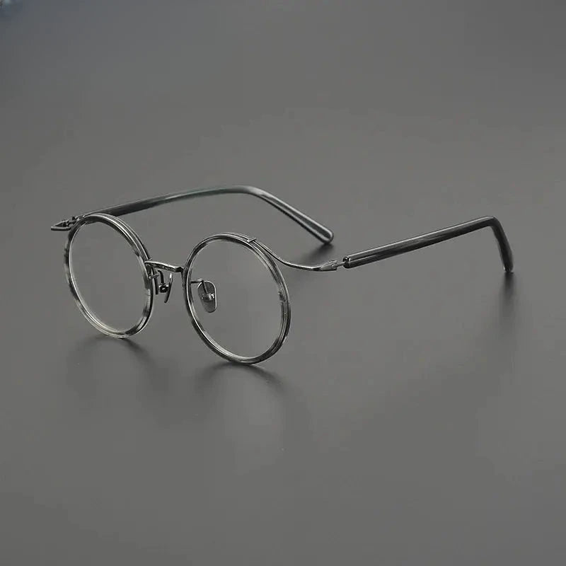 Unisex Round Full Rim Titanium Prescription Glasses G85676 — view 4 | Rx Spectacle