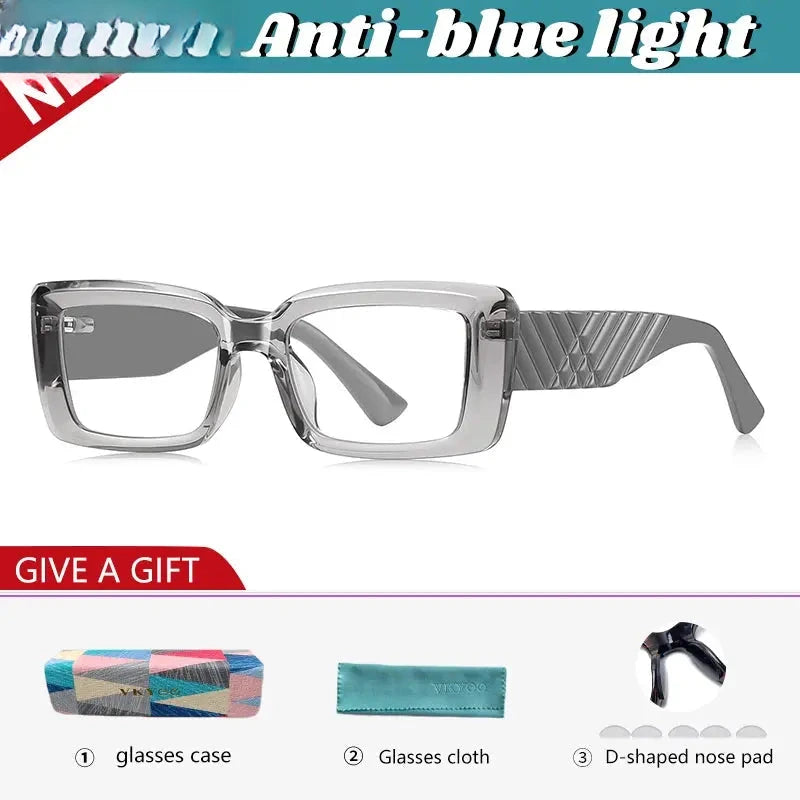Women's Rectangular Full Rim Titanium Prescription Glasses 512247 — view 6 | Rx Spectacle