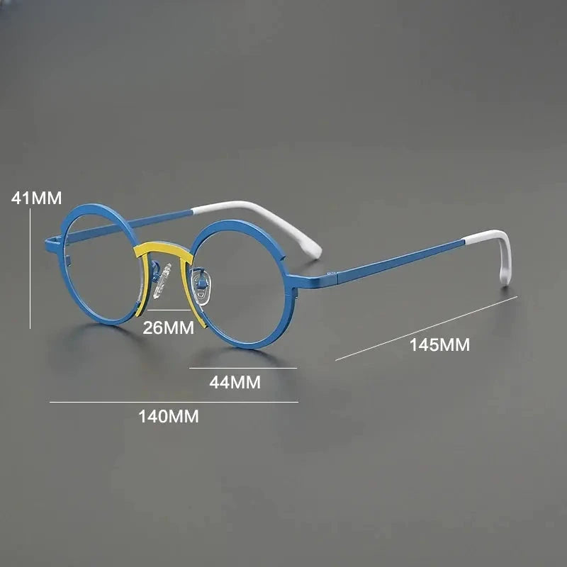 Unisex Round Full Rim Titanium Prescription Glasses Gxyj5775 — view 2 | Rx Spectacle